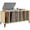 vidaXL Record Cabinet Sonoma Oak Engineered Wood, Metal Medium Cabinet