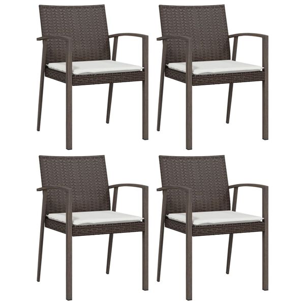 vidaXL Garden Dining Set Brown, Black, Cream White