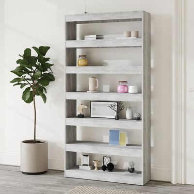 vidaXL Book Cabinet/Room Divider Gray Sonoma 39.4"x11.8"x78" Engineered wood