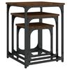 vidaXL Nesting Coffee Table Set of 3 Brown oak Engineered wood, metal