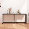 vidaXL Console Table Black Tempered glass, powder-coated steel Large