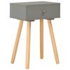vidaXL Nightstand Set of 2 Grey and brown Solid pine wood and MDF