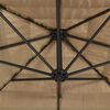 vidaXL Garden Parasol Brown Polyester, Powder-Coated Steel Large
