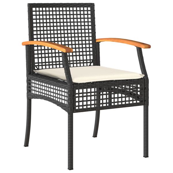 vidaXL Garden Dining Set Black and cream white