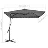 vidaXL Garden Parasol Anthracite Polyester fabric and steel pole