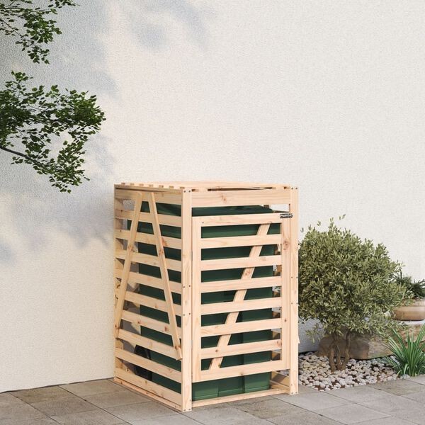 vidaXL Wheelie Bin Storage 33.1x35.4x50.6" Solid Wood Pine