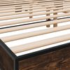 vidaXL Bed Frame Smoked Oak Engineered Wood, Metal, Plywood 79.9x79.9 in