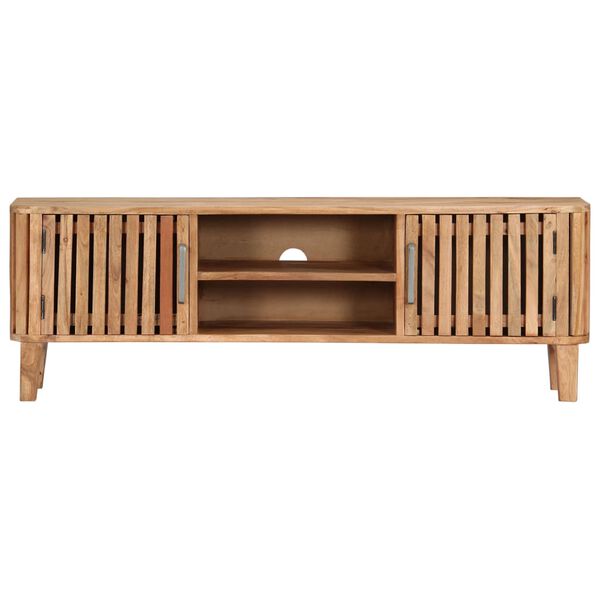 vidaXL TV Cabinet Natural Solid Acacia wood 51.2 x 11.8 x 17.7 in