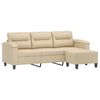 vidaXL 3-Seater Sofa with Footstool Cream 70.9" Microfiber Fabric