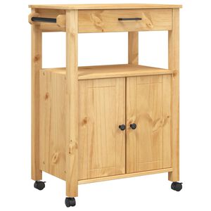 vidaXL Kitchen Trolley MONZA 23.6"x15.7"x34.8" Solid Wood Pine