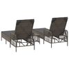 vidaXL Sun lounger Reclining 2 pcs Gray 35 x 35 x 32cm poly rattan