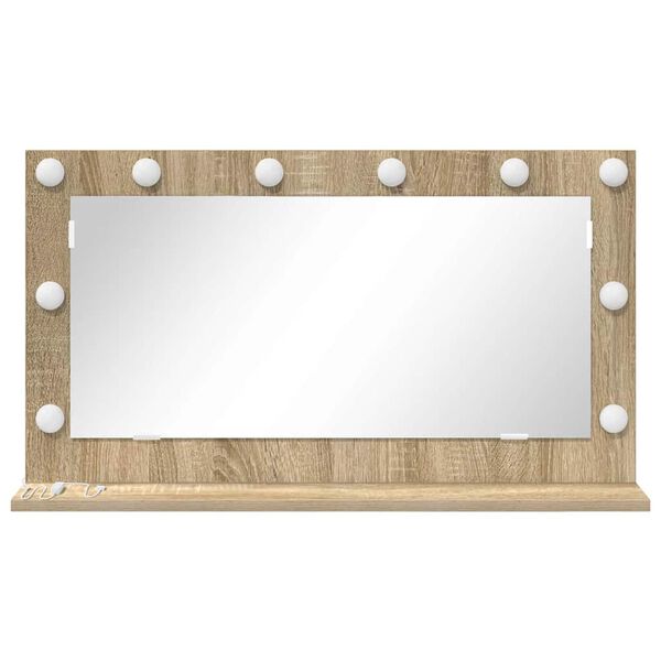 vidaXL Vanity Mirror with Mirror Sonoma Oak 31.50 x 17.72 x 7.09 in