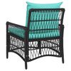 vidaXL Garden Chair with Cushion Black 73 x 61 x 77 cm Poly Rattan