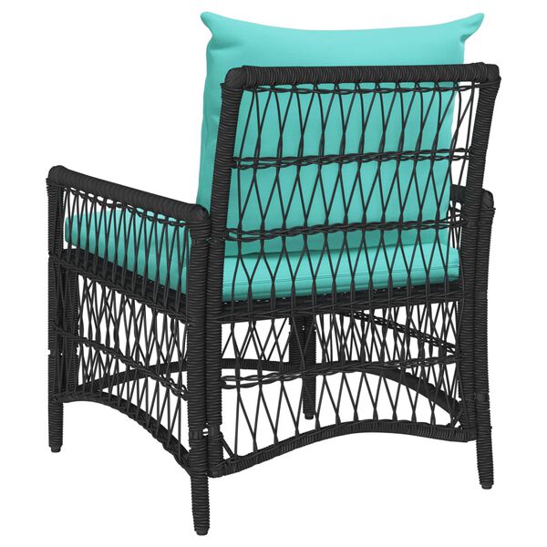 vidaXL Garden Chair with Cushion Black 73 x 61 x 77 cm Poly Rattan