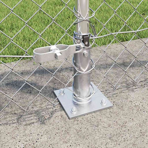 vidaXL Fence Post Silver 82.02 x 2.62 ft (2.36 x 2.36 in mesh) Steel