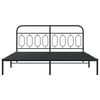 vidaXL Bed Frame Black Steel 63 x 79 in Bed Frame Rectangular Modern