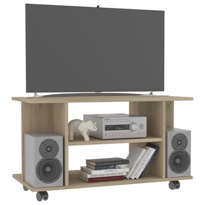 vidaXL TV Cabinet with Castors Sonoma Oak 31.5"x15.7"x15.7" Chipboard