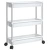 vidaXL Storage Trolley Silver and White