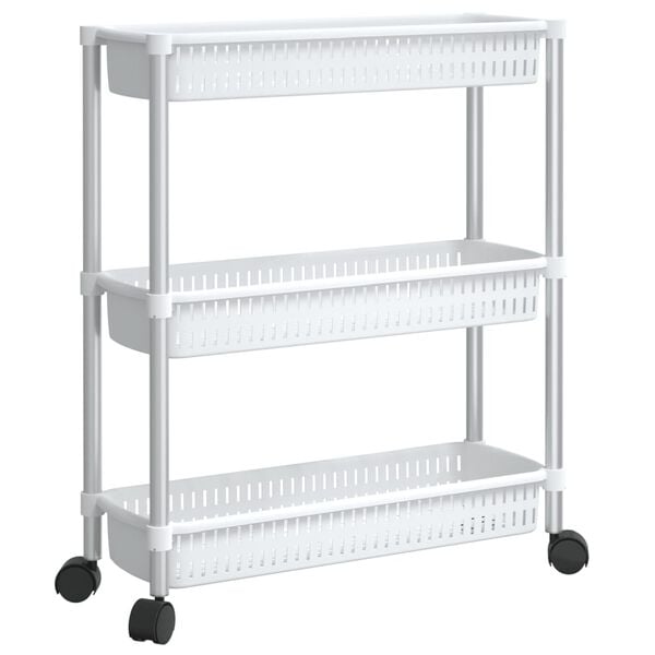 vidaXL Storage Trolley Silver and White
