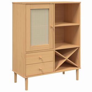 vidaXL Highboard Brown Solid pine wood 35.4 x 15.7 x 44.1 in Highboard