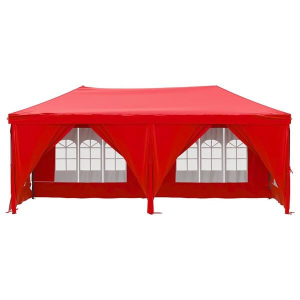 vidaXL Folding Party Tent with Sidewalls Red 9.8'x19.7'