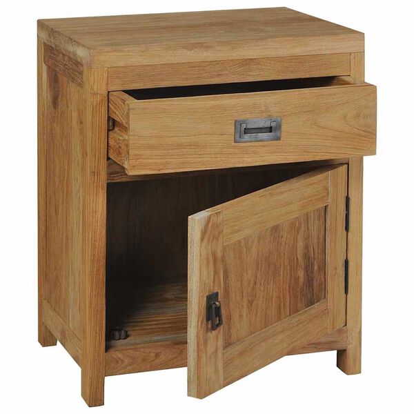 vidaXL Bedside Cabinet Teak Solid Teak Medium Bedside Cabinet