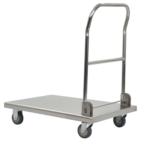 vidaXL Platform Wagon Silver 32.3x20.9x33.9" Stainless Steel