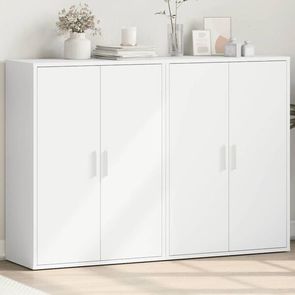 vidaXL Sideboard White Engineered wood Medium Sideboard Rectangular