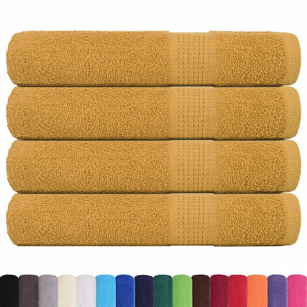 vidaXL Sauna Towel Set of 4 Gold 100% Cotton 31.5 x 78.7 in