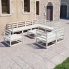 vidaXL 10 Piece Patio Lounge Set White Solid Pinewood