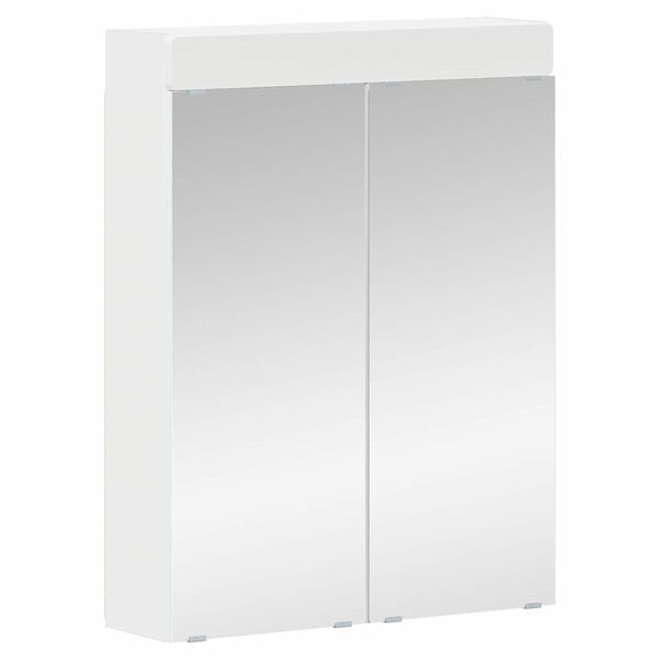 vidaXL Bathroom Mirror Cabinet TULUM White 23.62 x 6.50 x 30.71 in