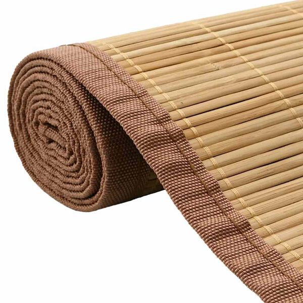 vidaXL Rug Brown Bamboo, Polypropylene, PVC 39.4x63.0 in Non-slip Rug