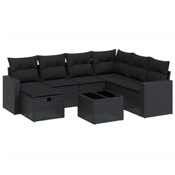 vidaXL Garden Sofa Set Black