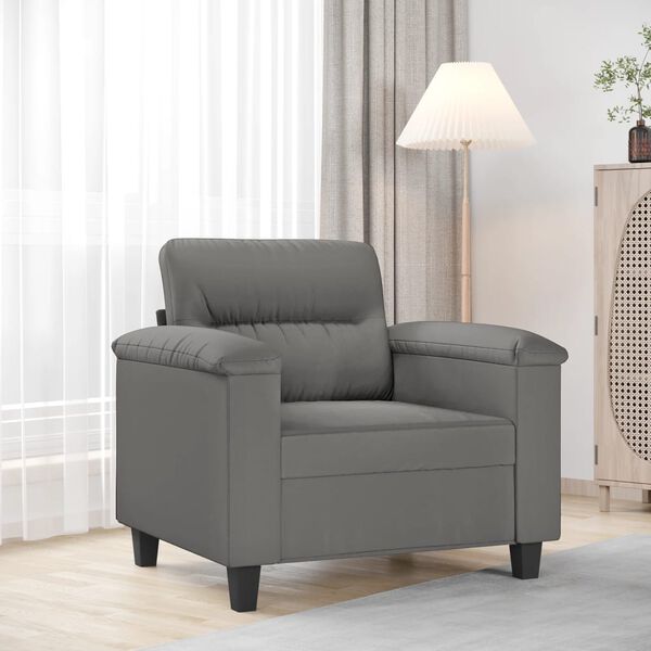 vidaXL Sofa Chair Dark Grey Microfiber Fabric Single Durable