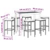 vidaXL Garden Bar Set Black, Cream White