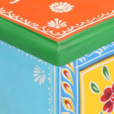 vidaXL Hand Painted Bedside Cabinet 15.7"x11.8"x23.6" Solid Mango Wood