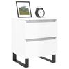 vidaXL Nightstand Set of 2 High gloss white Engineered wood, iron