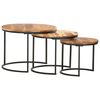 vidaXL Nesting Table Set of 3 Brown Solid acacia wood, iron