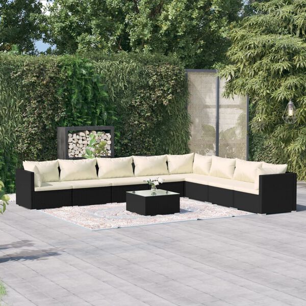 vidaXL Garden Lounge Set Black