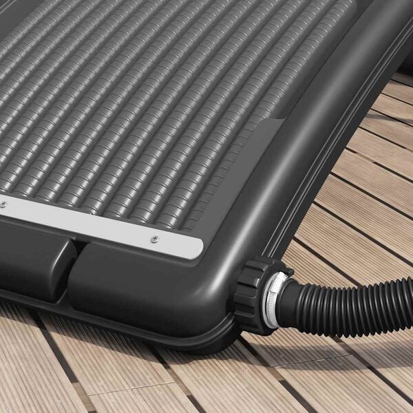 vidaXL Solar Pool Heating Panel Black HDPE, PC, Aluminum 43 x 26 x 2.8 in