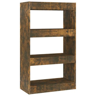 vidaXL Book Cabinet/Room Divider Smoked Oak 23.6"x11.8"x40.6" Engineered Wood