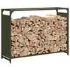 vidaXL Firewood Rack Olive Green 35.4x11.0x25.6" Cold-rolled steel