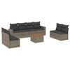 vidaXL Garden Sofa Set Grey PE rattan Large Adjustable Feet