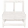 vidaXL Garden Middle Sofa White Solid Pine Wood Medium Modular