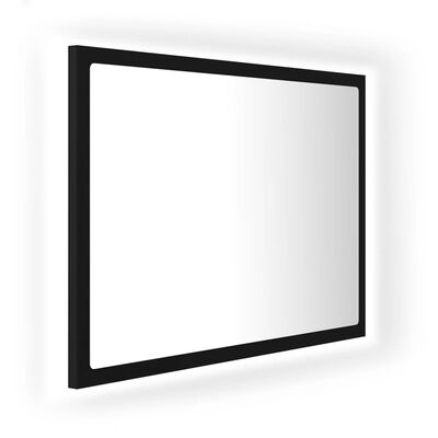 vidaXL LED Bathroom Mirror Black 23.6"x3.3"x14.6" Engineered Wood