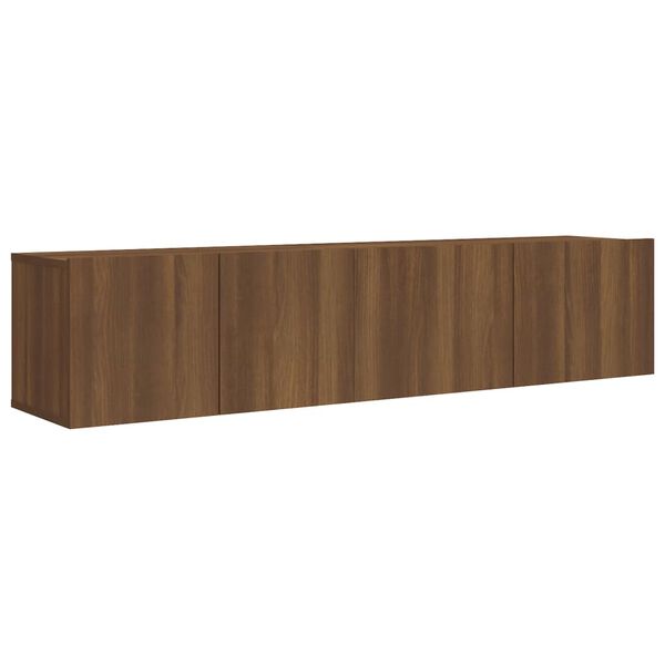 vidaXL TV Cabinet Set Set of 2 Brown oak Engineered wood Standard