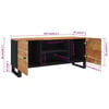vidaXL TV Cabinet Black and natural wood Solid acacia wood Medium