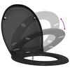 vidaXL Toilet Seat Black 17.64 x 14.69 x 1.65 in Duroplast