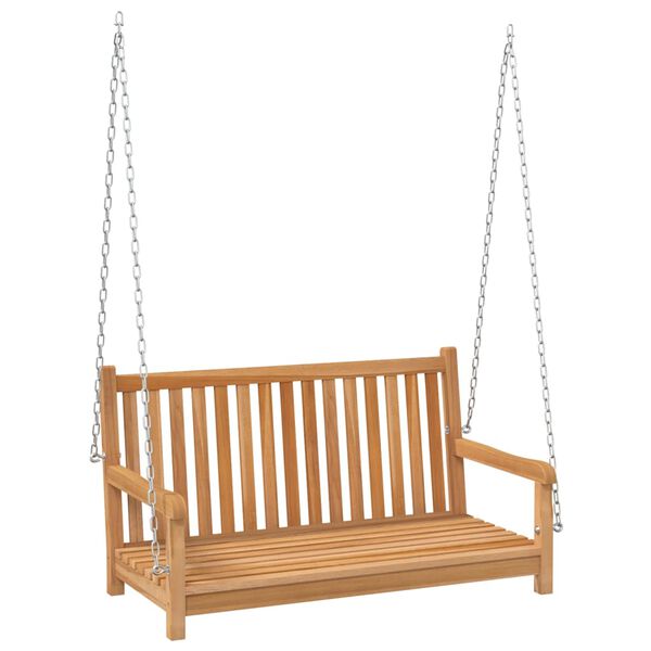 vidaXL Swing Bench Natural Teak Solid Teak Wood Standard Durable