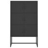 vidaXL Highboard Black Steel Medium Highboard Cabinet Rectangular
